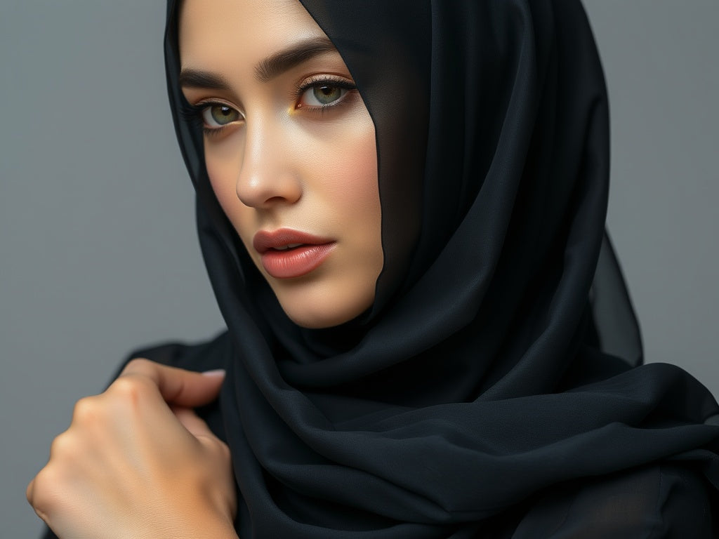 Premium Chiffon Hijab-Black