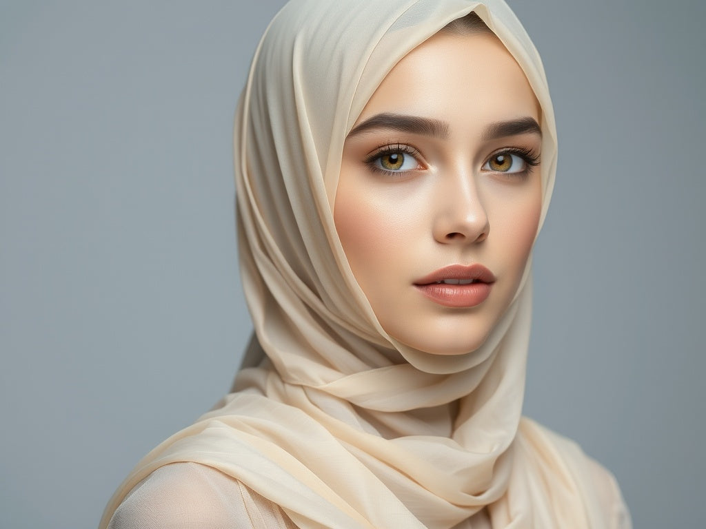 Premium Chiffon Hijab- Cream