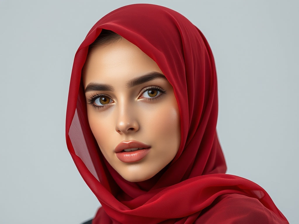 Premium Chiffon Hijab- Red