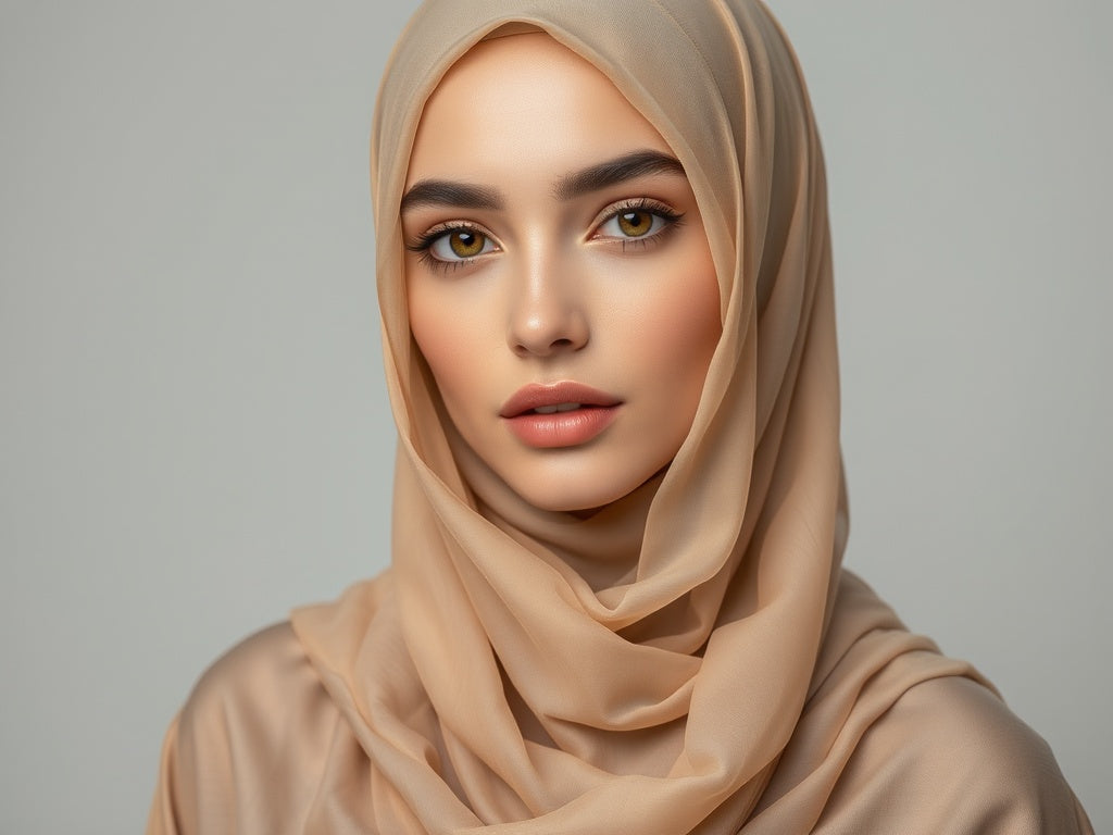 Premium Chiffon Hijab- Sand