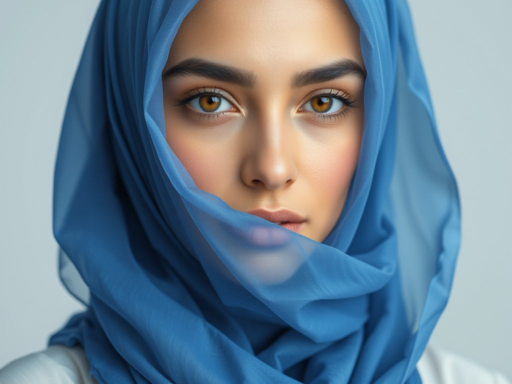 Premium Chiffon Hijab- Blue
