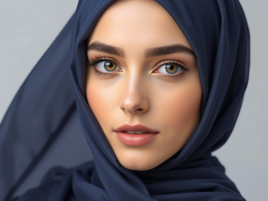 Cotton Voile Hijab- Navy
