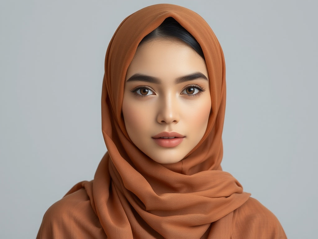 Cotton Voile Hijab-Rust