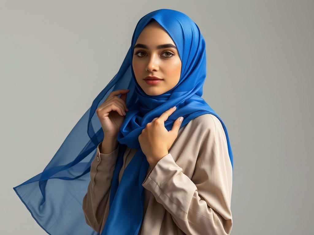 100% Silk Elegance- Cobalt