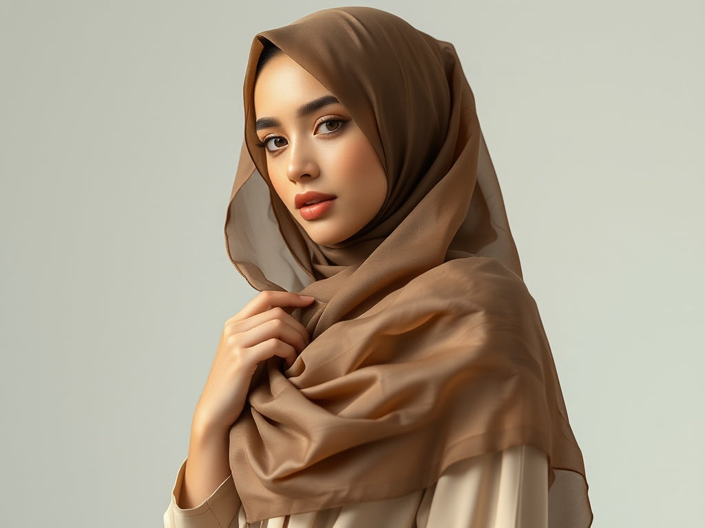 100% Silk Elegance- Brown