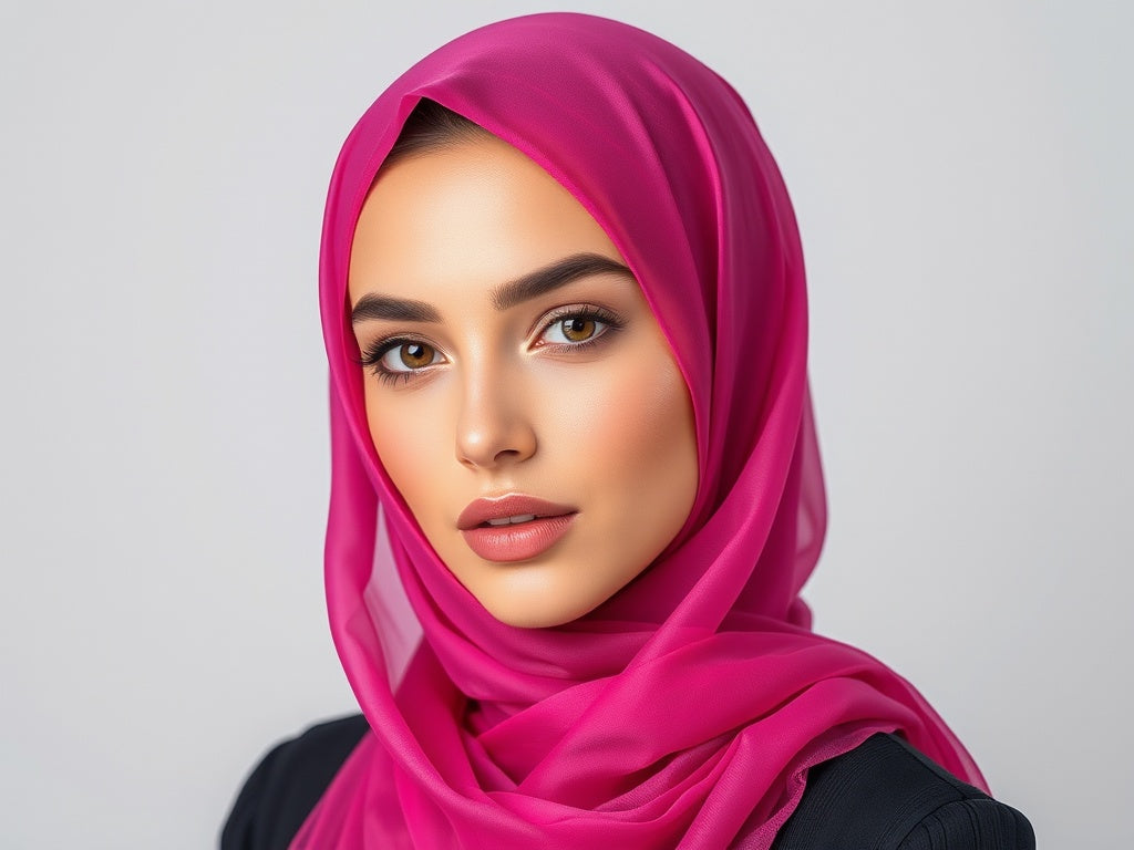 Premium Chiffon Hijab- Fuchsia
